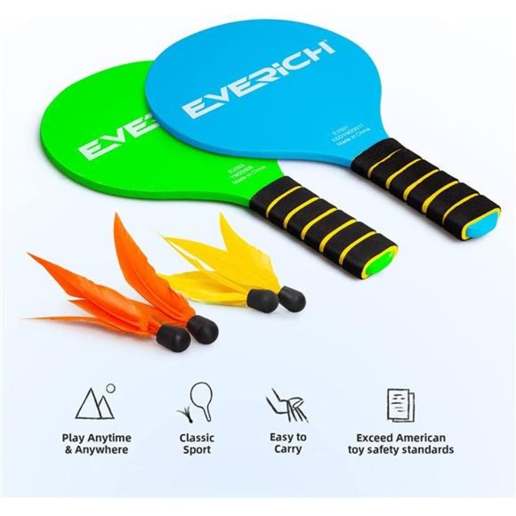 Beach Paddle Ball for Kids & Adults,Wooden Racket Paddle Game Set,Indoor&Outdoor - Picture 2 of 7